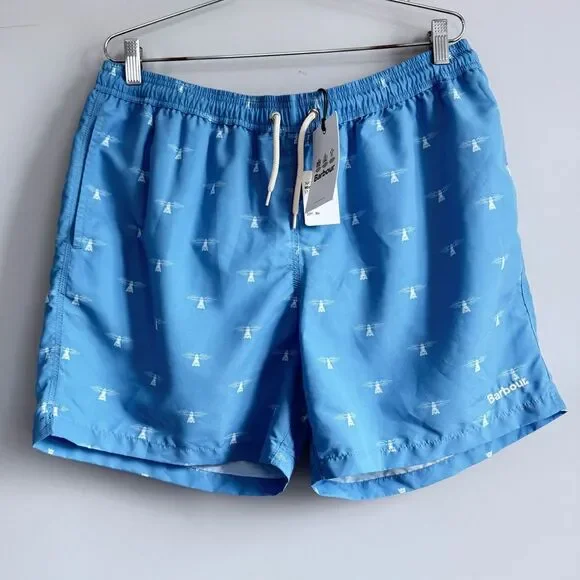 NWT Barbour Coastal Swim Shorts Light Blue XL Men’s Quick Dry Beachwear
